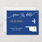 Oklahoma Wedding Save the Date Kaart, Map Magnetische Uitnodiging (Voorkant)