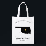 Oklahoma Wedding Welcome Bag Black & Gold Tas Boodschappentas<br><div class="desc">Vul deze welkomsttas met favoriete godies voor je gasten als ze in Oklahoma aankomen!</div>