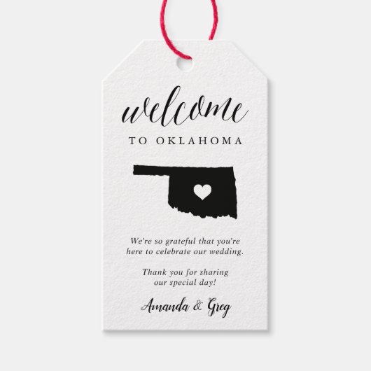Oklahoma Wedding Welkom Cadeaulabel (Voorkant)