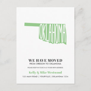 OKLAHOMA Wij hebben het Nieuwe adres Nieuwe Briefk Briefkaart