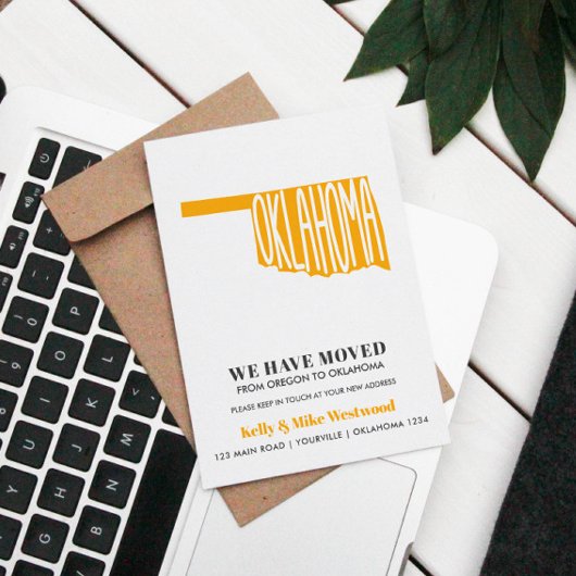 OKLAHOMA Wij hebben het Nieuwe adres Nieuwe Briefk Briefkaart