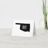 Oklahoma Zwart Wit Vine Monogram DIY BG Bedankkaart (Voorkant)