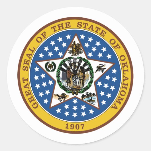 Oklahoman Seal, Zegel van Oklahoma Sticker (Voorkant)
