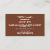 Oklahoman Seal, zegel van Oklahoma Visitekaartje (Achterkant)