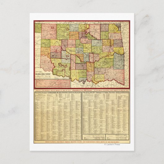 OklahomaPanoramic MapOklahoma Briefkaart (Voorkant)