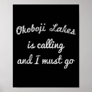 Okoboji Lakes Iowa Grappige Vissen Camping Zomer G Poster