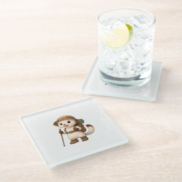 Okojo Adventure Coaster – Kawaii Japanese Stoat Glazen Onderzetter