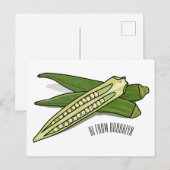 Okra cartoon illustratie briefkaart (Voorkant / Achterkant)