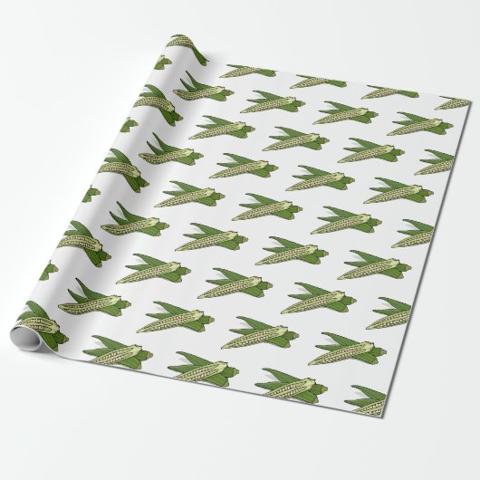 Okra cartoon illustratie cadeaupapier (Uitgerold)