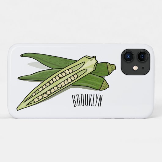 Okra cartoon illustratie Case-Mate iPhone case (Achterkant (horizontaal))