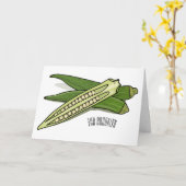 Okra cartoon illustratie kaart (Gele Bloem)