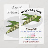 Okra cartoon illustratie kaart (Voorkant / Achterkant)