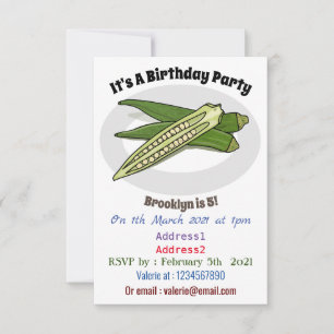 Okra cartoon illustratie kaart