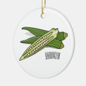 Okra cartoon illustratie keramisch ornament (Links)