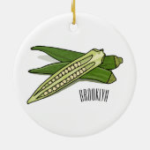 Okra cartoon illustratie keramisch ornament (Achterkant)