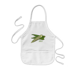 Okra cartoon illustratie kinder schort