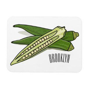 Okra cartoon illustratie magneet