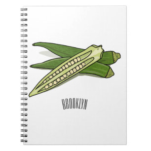 Okra cartoon illustratie notitieboek
