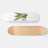 Okra cartoon illustratie persoonlijk skateboard (Horizontaal)