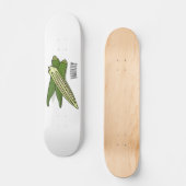 Okra cartoon illustratie persoonlijk skateboard (Voorkant)
