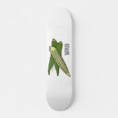 Okra cartoon illustratie persoonlijk skateboard (Voorkant)