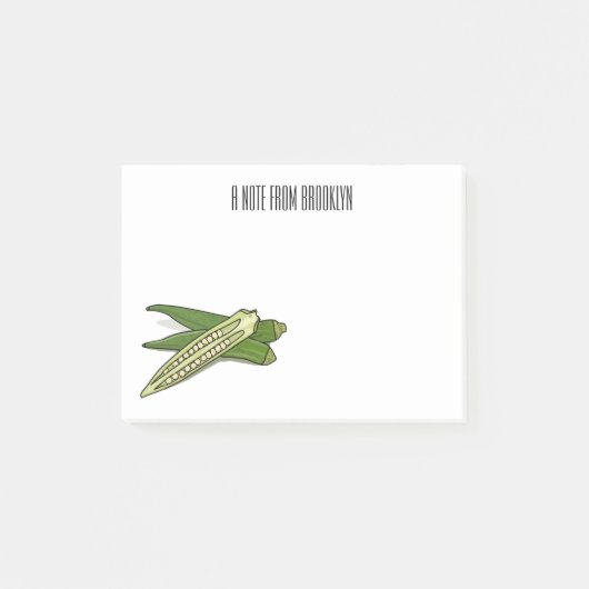 Okra cartoon illustratie post-it® notes (Voorkant)