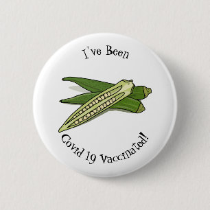 Okra cartoon illustratie ronde button 5,7 cm