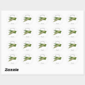 Okra cartoon illustratie ronde sticker (Vel)