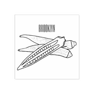 Okra cartoon illustratie rubberstempel