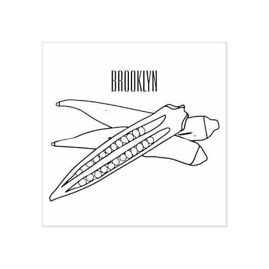Okra cartoon illustratie rubberstempel (Afrduk)