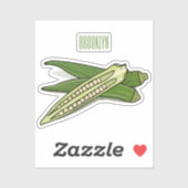 Okra cartoon illustratie sticker (Vel)