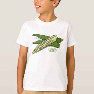 Okra cartoon illustratie t-shirt