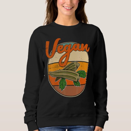Okra Grogetable Marshmallow Vegan Vegetarian Veget Trui (Voorkant)