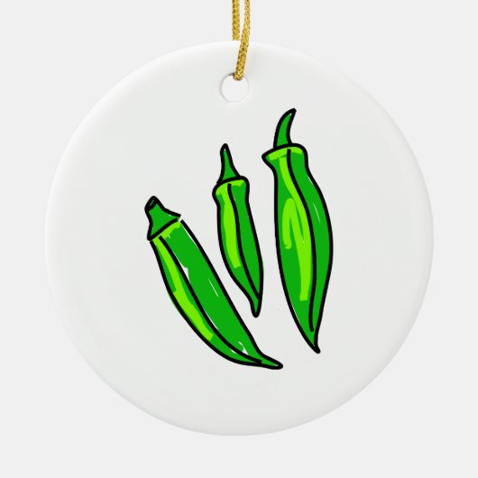 Okra Keramisch Ornament (Voorkant)