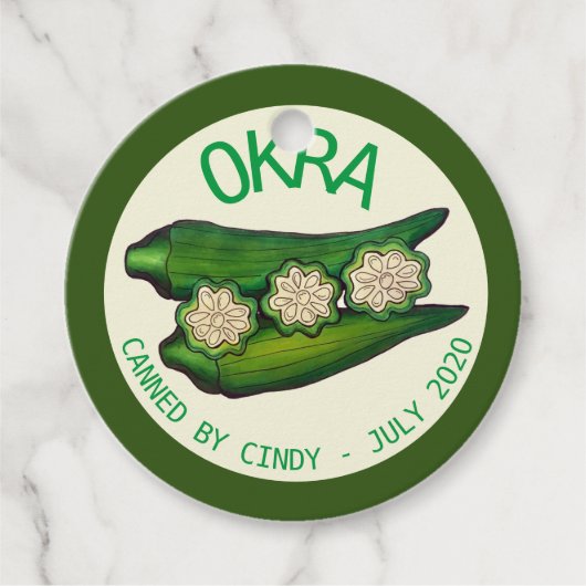 Okra Pods Veggie Vegetable Gumbo Bedankjes Labels (Voorkant)