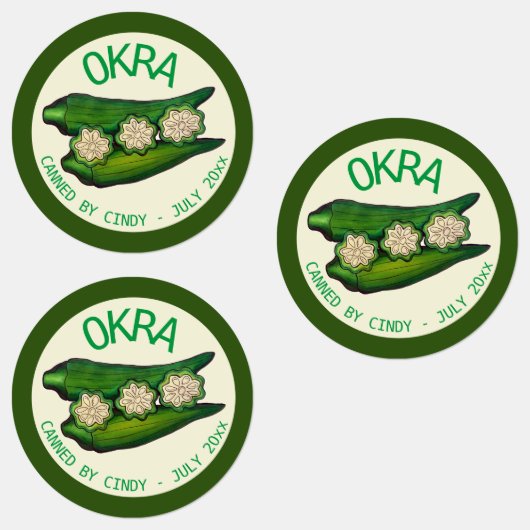 Okra Pods Veggie Vegetable Gumbo Labels (Groep)