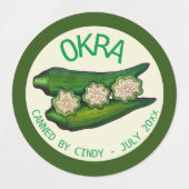 Okra Pods Veggie Vegetable Gumbo Labels (Design 1)