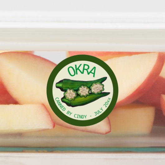 Okra Pods Veggie Vegetable Gumbo Labels (Aangebracht)