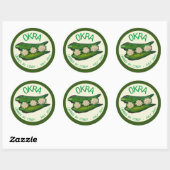 Okra Pods Veggie Vegetable Gumbo Ronde Sticker (Vel)