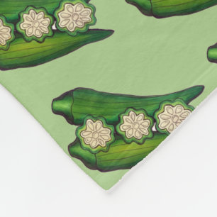 Okra Pods Veggie Vegetable Gumbo Southern Food Fleece Deken