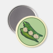 Okra Pods Veggie Vegetable Gumbo Southern Food Magneet (Voorkant / Achterkant)