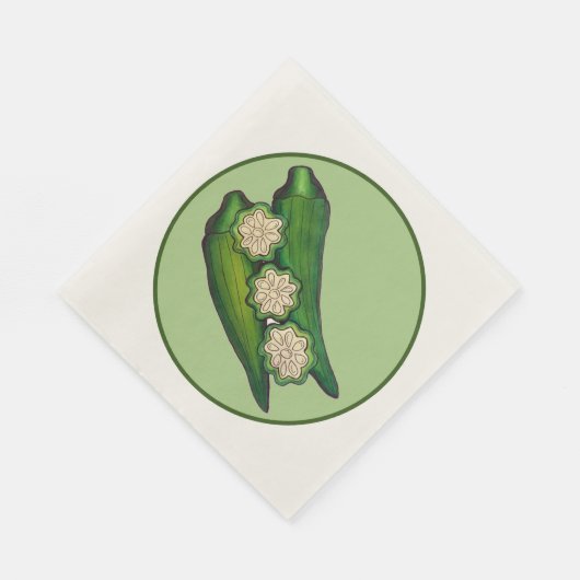 Okra Pods Veggie Vegetable Gumbo Southern Food Servet (Hoek)