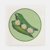 Okra Pods Veggie Vegetable Gumbo Southern Food Servet (Voorkant)