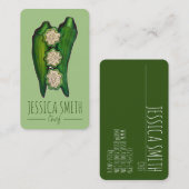 Okra Pods Veggie Vegetable Gumbo Southern Food Visitekaartje (Voorkant / Achterkant)