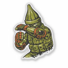 Okra Street Defender — Vintage Retro Verdediging G Sticker