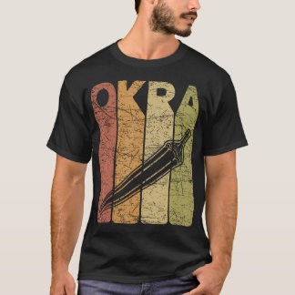 Okra Vintage Okra Groente Boer Retro Okra T-shirt
