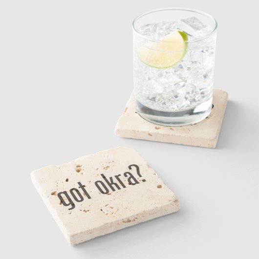 okras gekregen stenen onderzetter (Zijkant)