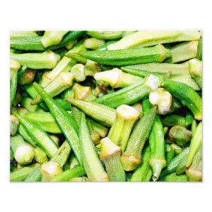 okras groene groenten foto afdruk