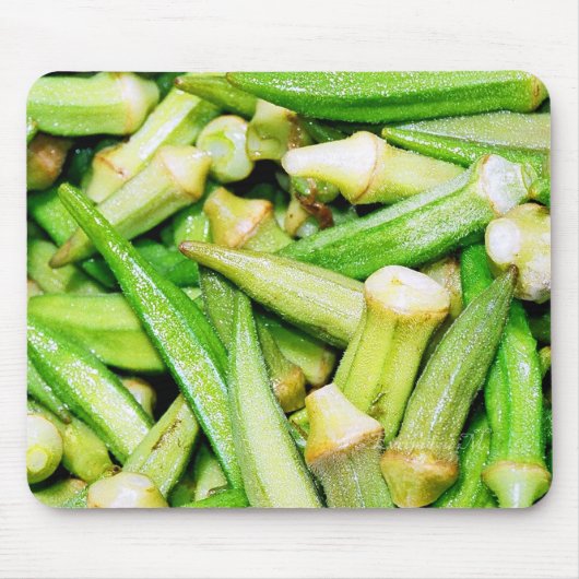 okras groene groenten muismat (Voorkant)