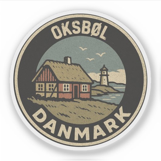 Oksbøl, Denemarken Danmark  Sticker (Voorkant)